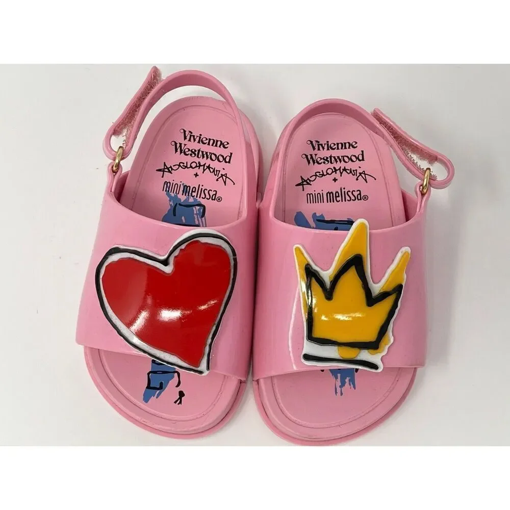 Melissa Mini + Vivienne Westwood Anglomania Toddler Size 6 Sandals Pink Jelly